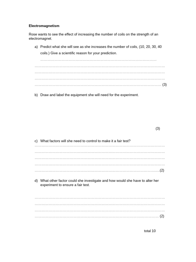 Effects of Coil Count on Electromagnet Strength | PDF