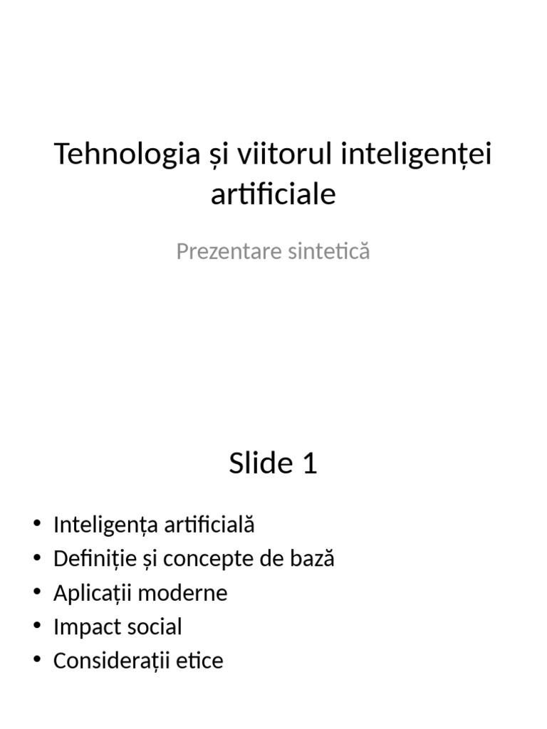 Tehnologia Si Viitorul AI | PDF