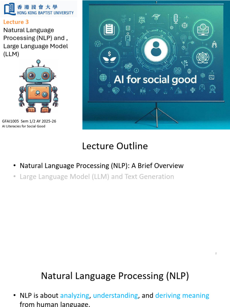 NLP and LLM for Social Good Overview | PDF | Applied Linguistics | Grammar