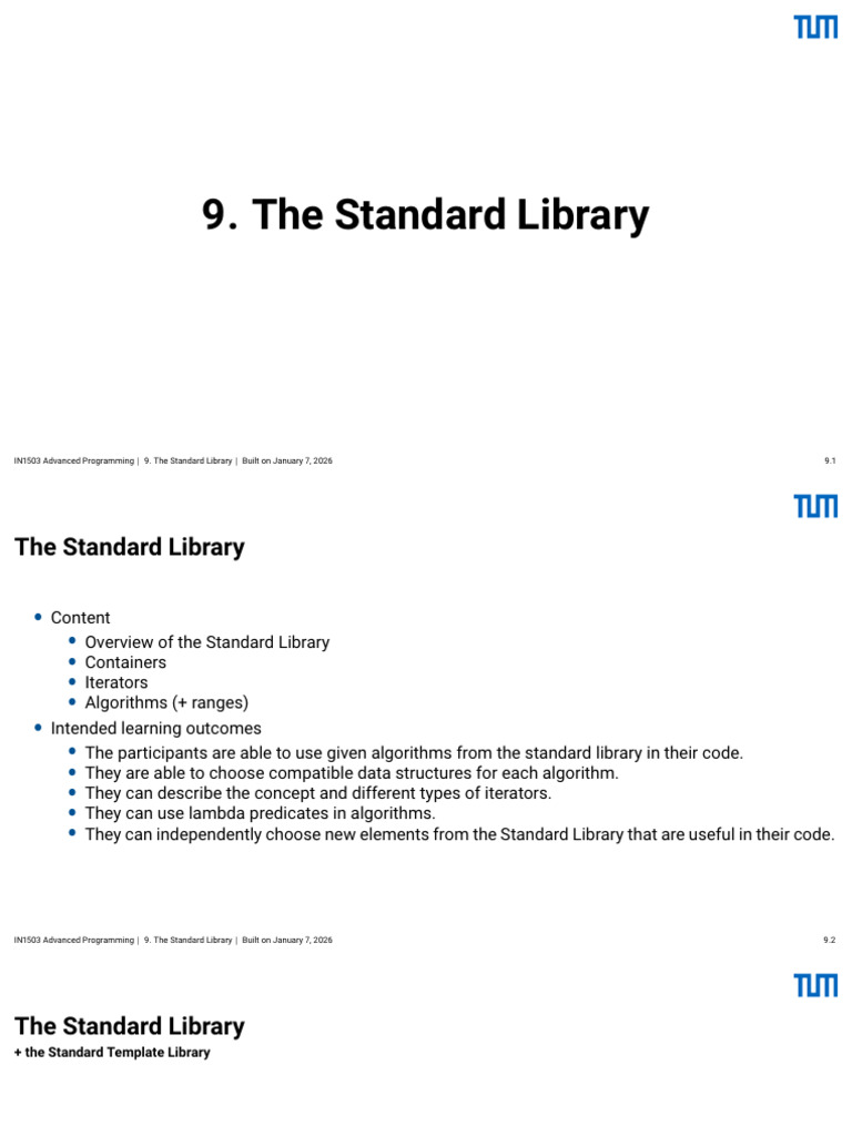 C++ Standard Library Overview | PDF | C++ | Computer Programming
