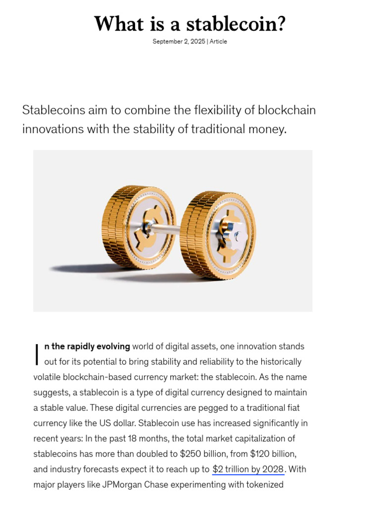 Understanding Stablecoins: Benefits & Uses | PDF | Foreign Exchange ...