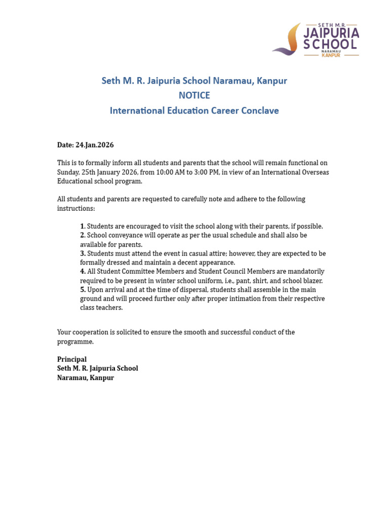 International Education Conclave Notice | PDF
