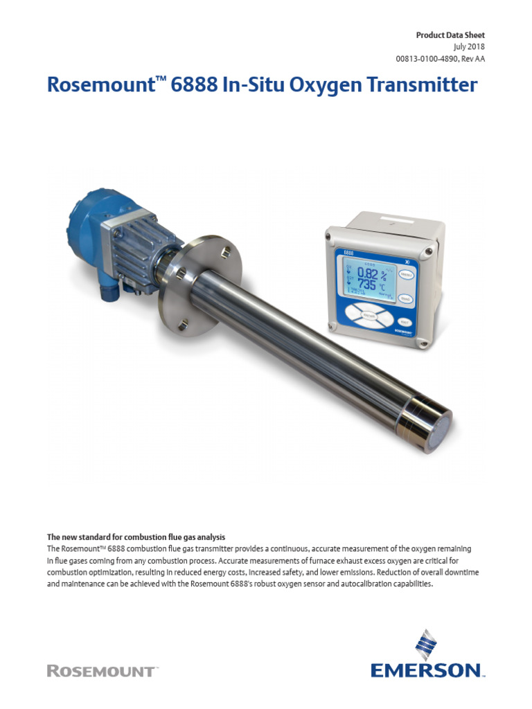 Rosemount 6888 In-Situ Oxygen Transmitter | PDF | Combustion | Flow ...