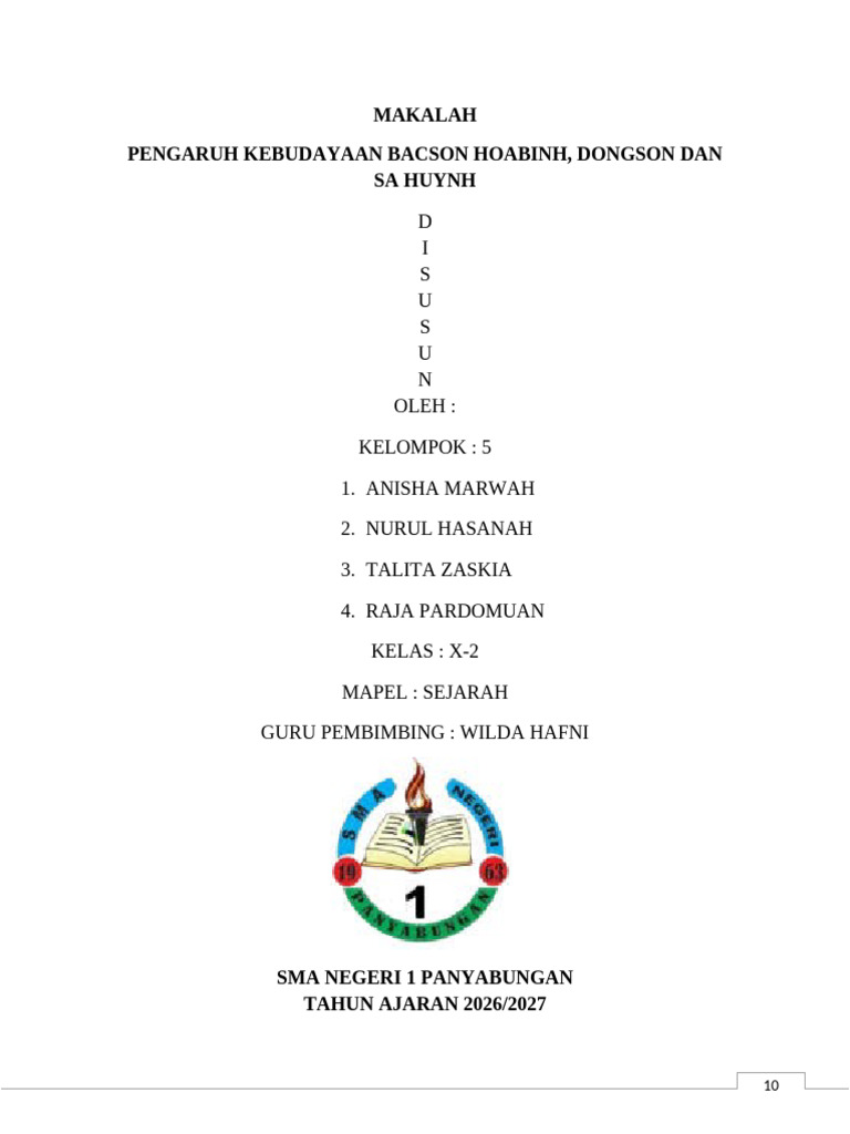 Pengaruh Kebudayaan Bacson-Hoabin di Indonesia | PDF