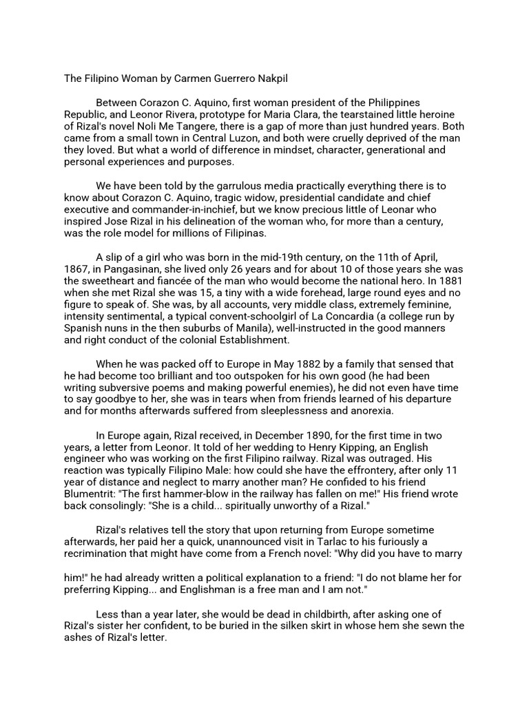The Evolution of Filipino Women | PDF | Philippines