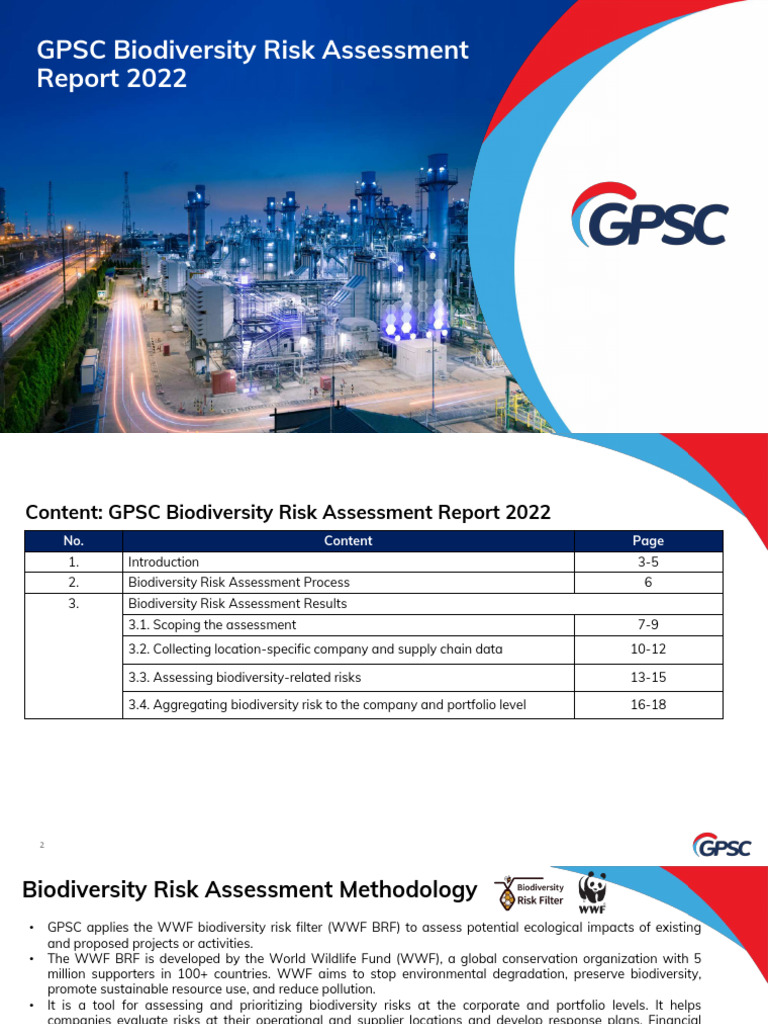 GPSC 2022 Biodiversity Risk Assessment | PDF | Biodiversity | Risk