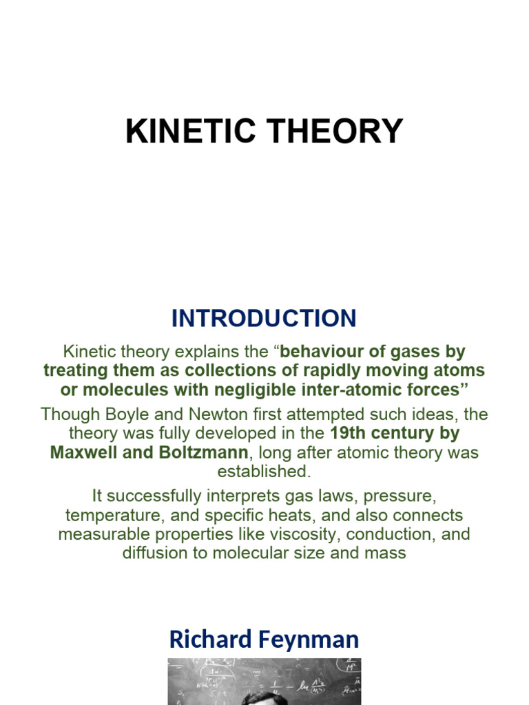 Kinetic Theory of Gases Explained | PDF | Gases | Temperature