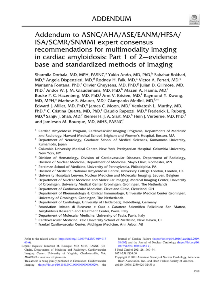 Cardiac Amyloidosis Imaging Guidelines | PDF | Ct Scan | Cardiac Muscle