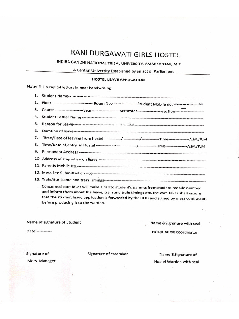 Leave Form | PDF