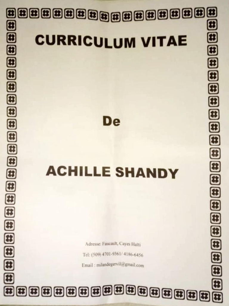 CV Achille Shandy - Infirmière Haïtienne | PDF | États et gouvernements ...