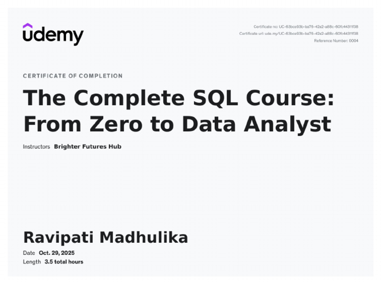 SQL Dataanalyst | PDF