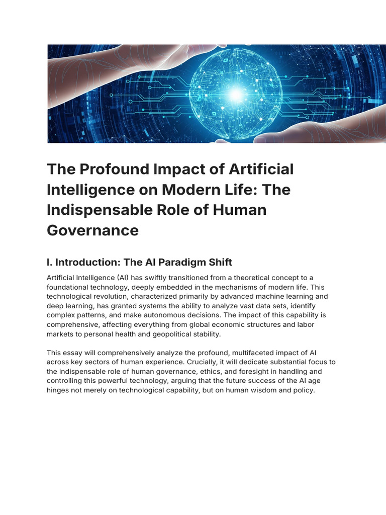 AI's Impact and Human Governance | PDF | Artificial Intelligence ...
