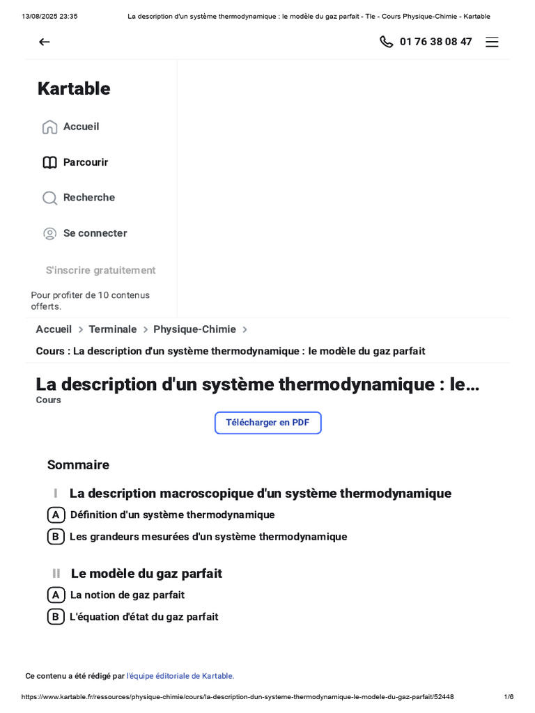 Système thermodynamique et gaz parfait | PDF | Thermodynamique | Pression