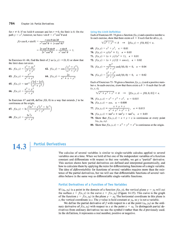 Partial Derivatives | PDF