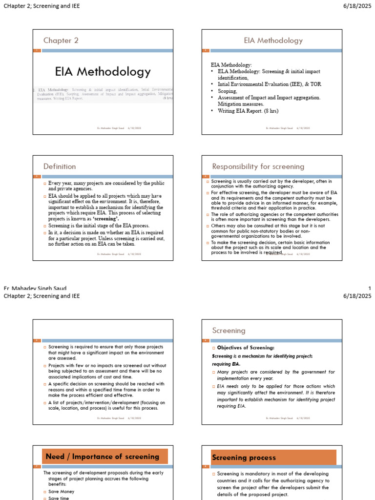 EIA Screening and Initial Evaluation Guide | PDF | Environmental Impact ...