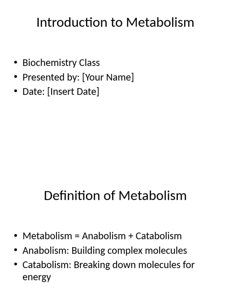 Understanding Metabolism in Biochemistry | PDF