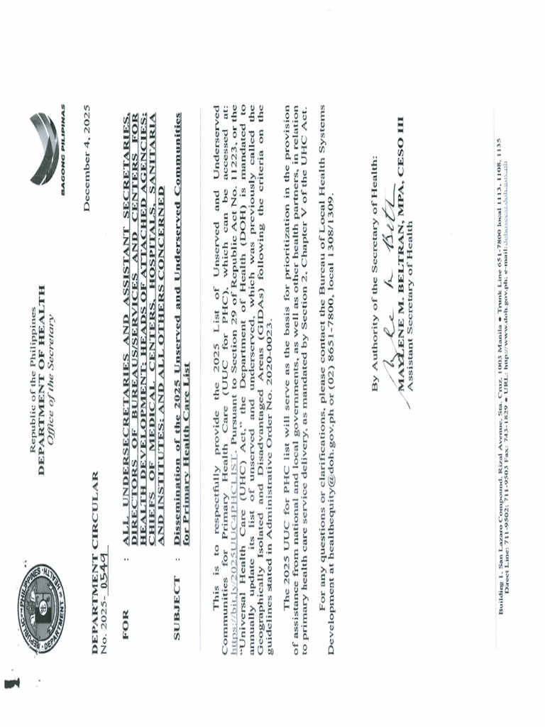 DM 2025 0549 Dissemination of The 2025 Unserved and Underserved ...