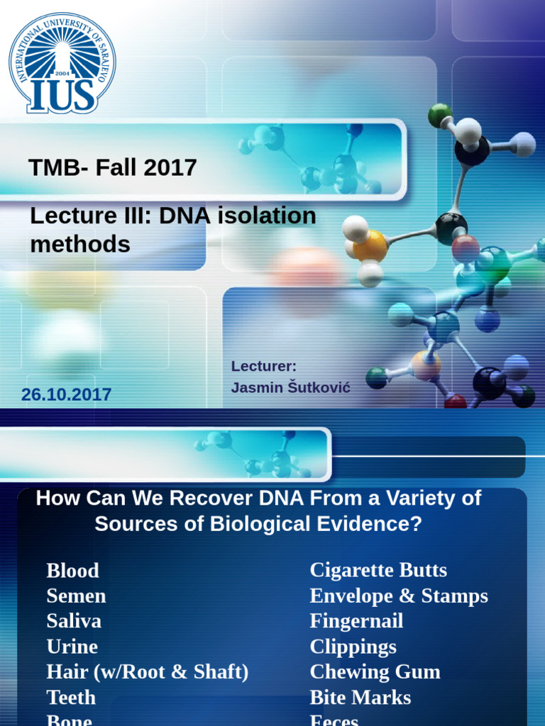DNA Isolation Methods for Forensics | PDF | Lysis | Biology