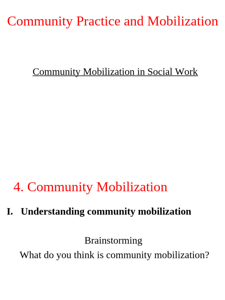 Understanding Community Mobilization | PDF | Community | Empowerment