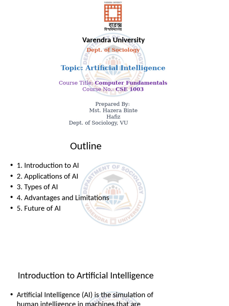 Overview of Artificial Intelligence | PDF