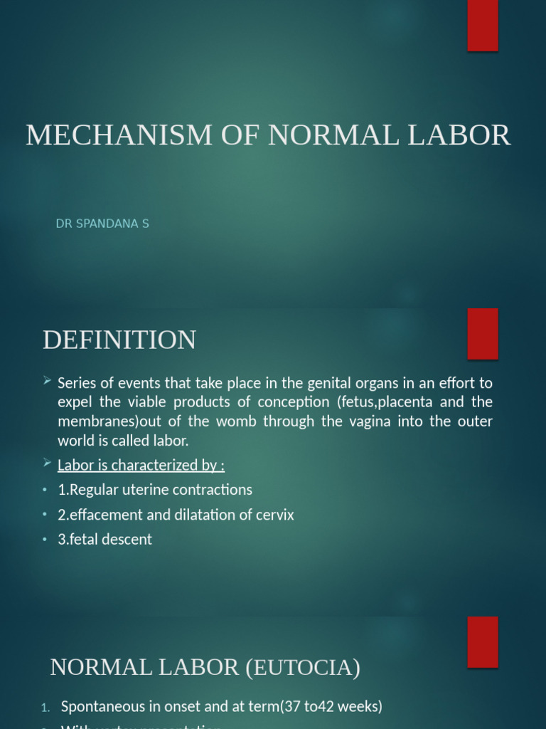 Mechanism of Normal Labor Explained | PDF | Pelvis | Childbirth