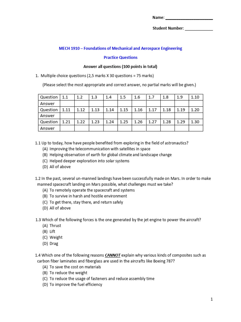 MECH 1910 Practice Questions Guide | PDF | Deformation (Engineering ...