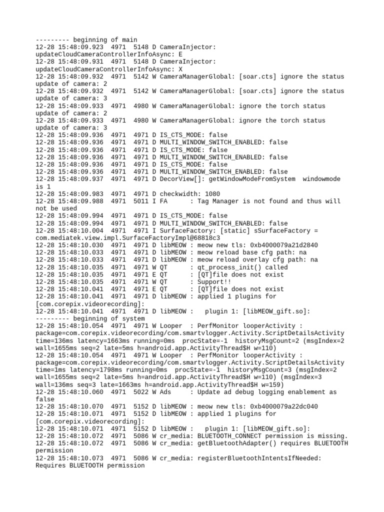 Camera and System Log Analysis | PDF | Computer Engineering | Software ...