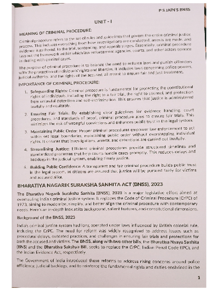 Bnss unit 1 | PDF