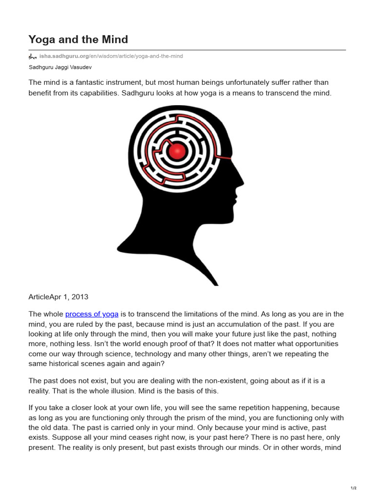 Transcending the Mind Through Yoga | PDF | Karma | Yoga