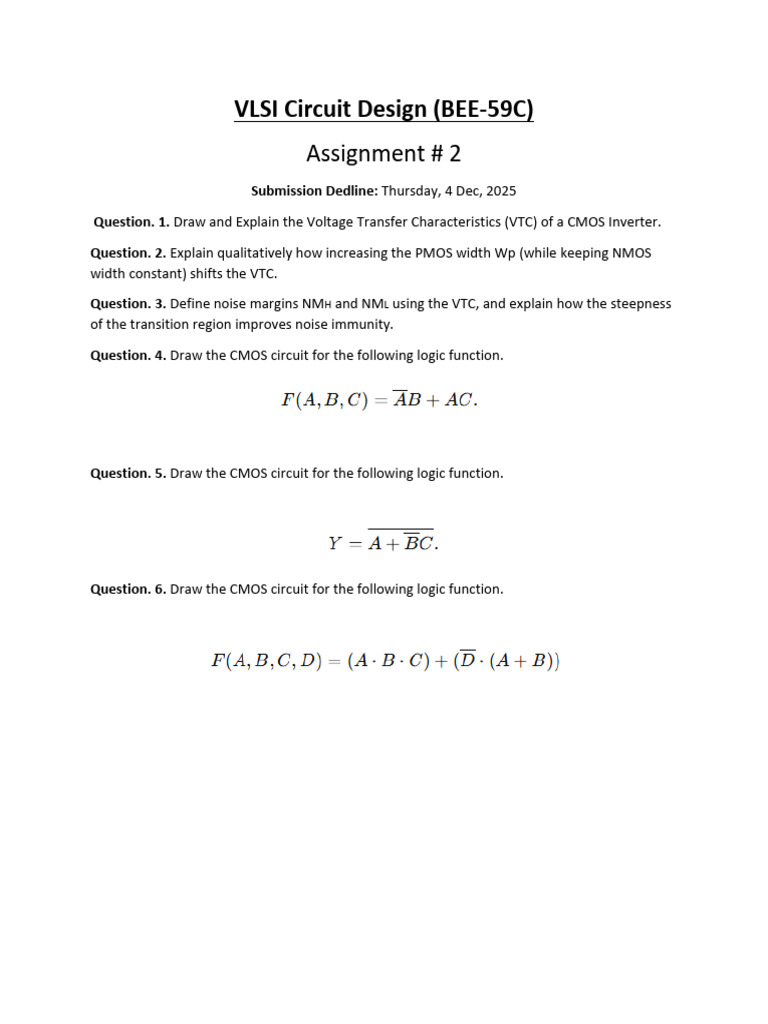 Assignment 2 VLSI BEE 59C | PDF