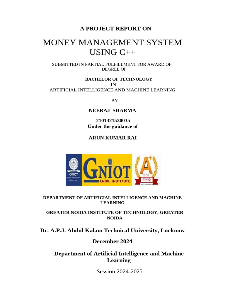 C++ Money Management System Project | PDF | Software Testing | Usability