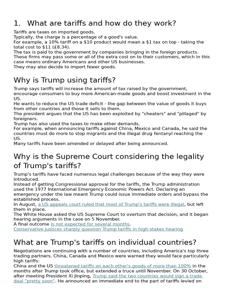 Understanding Trump's Tariffs and Impact | PDF | Taxes | Tariff