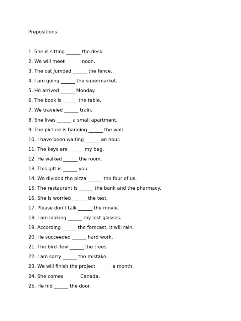 Understanding Prepositions: Usage Examples | PDF