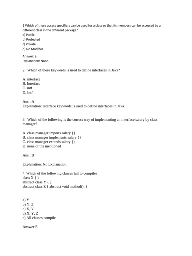 Set 1 | PDF | Class (Computer Programming) | Method (Computer Programming)