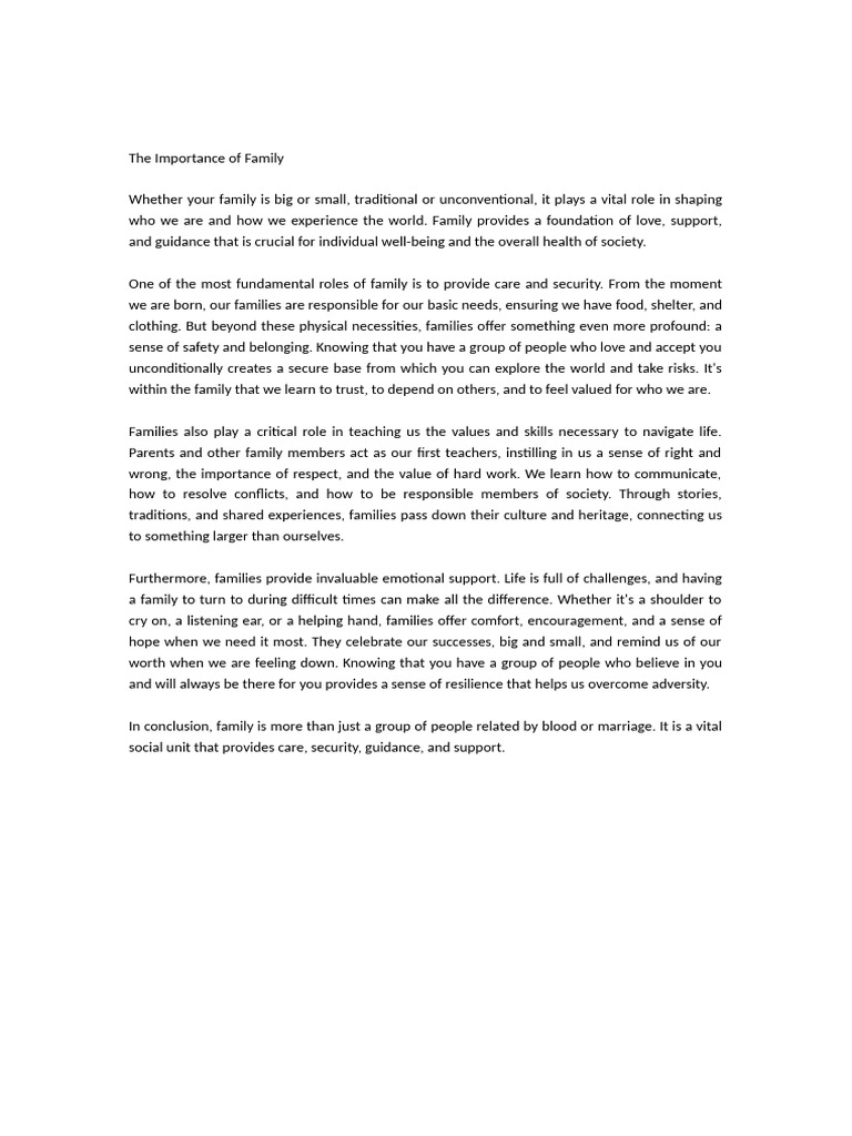 The Vital Role of Family Support | PDF