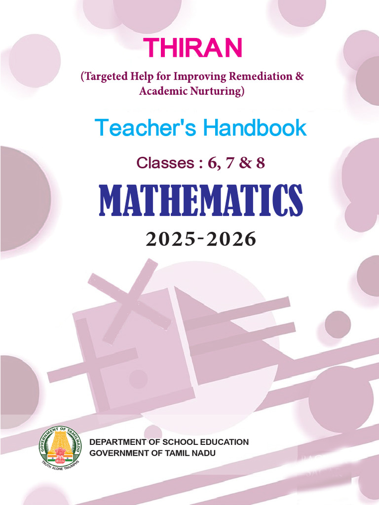 Tamil Nadu 6-8 Math Teacher Handbook | PDF | Arithmetic | Mathematics