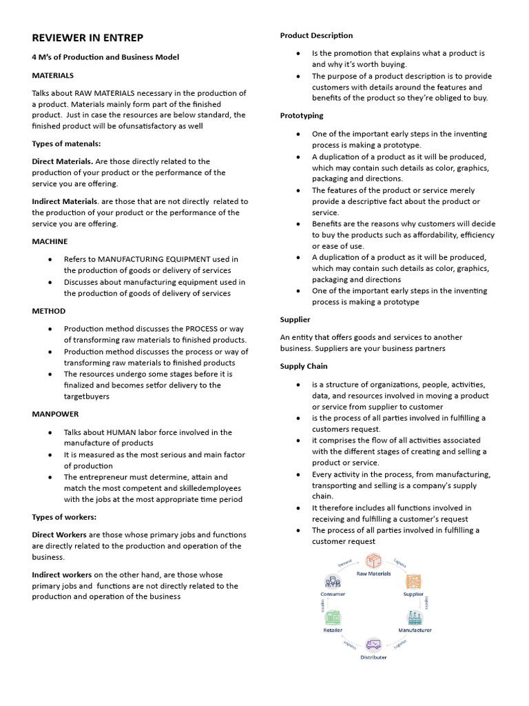 4 M's of Production & Business Model Guide | PDF | Cost Of Goods Sold ...
