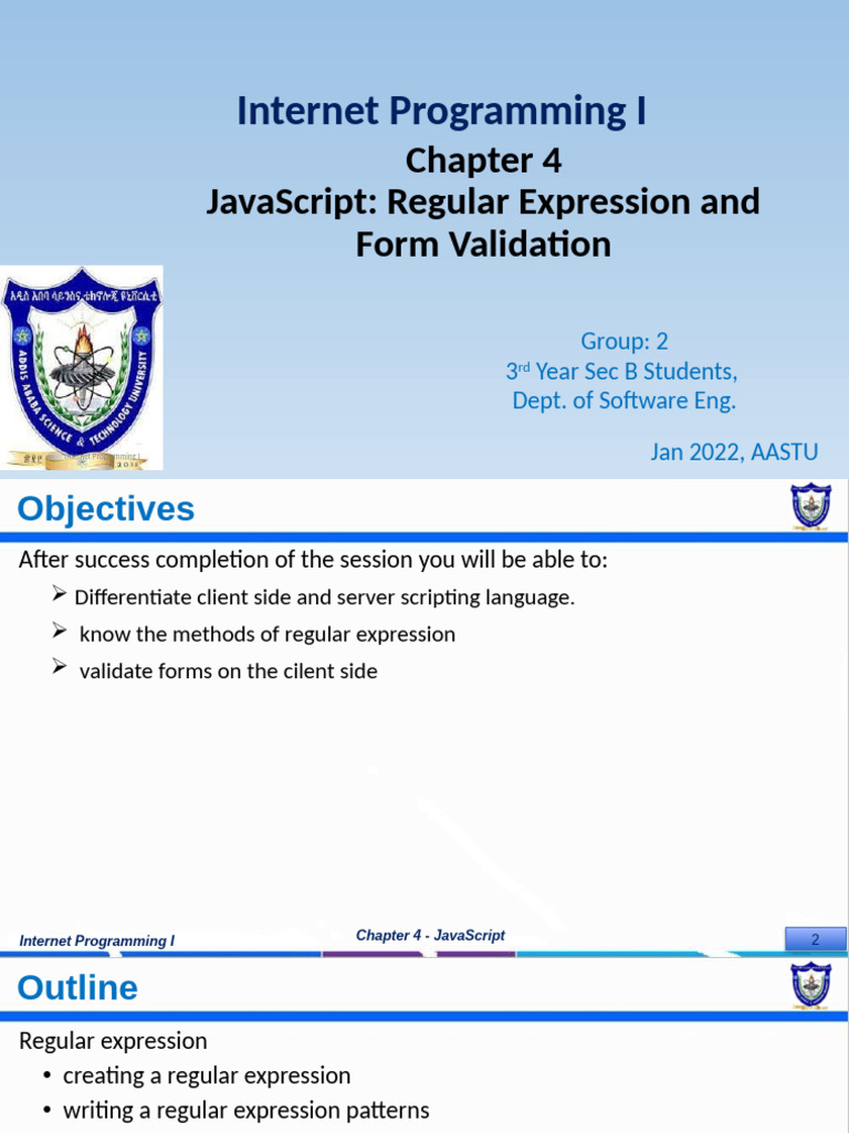 JavaScript Regex and Form Validation Guide | PDF | Regular Expression ...