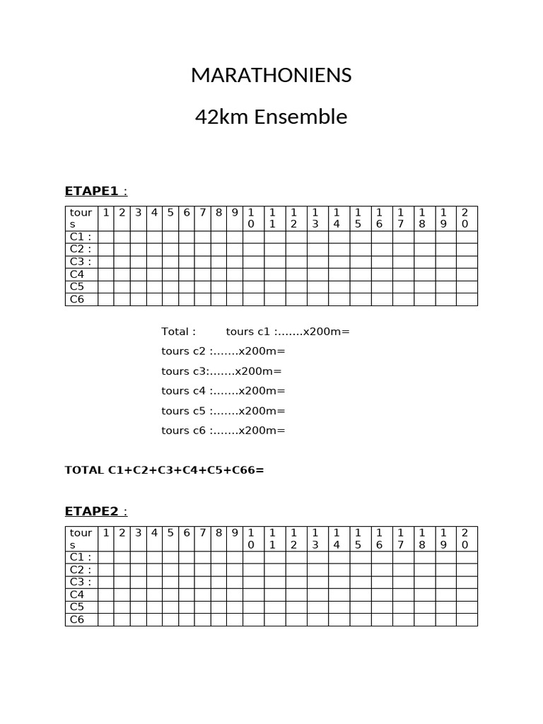 Marathon Training Progress Tracker | PDF