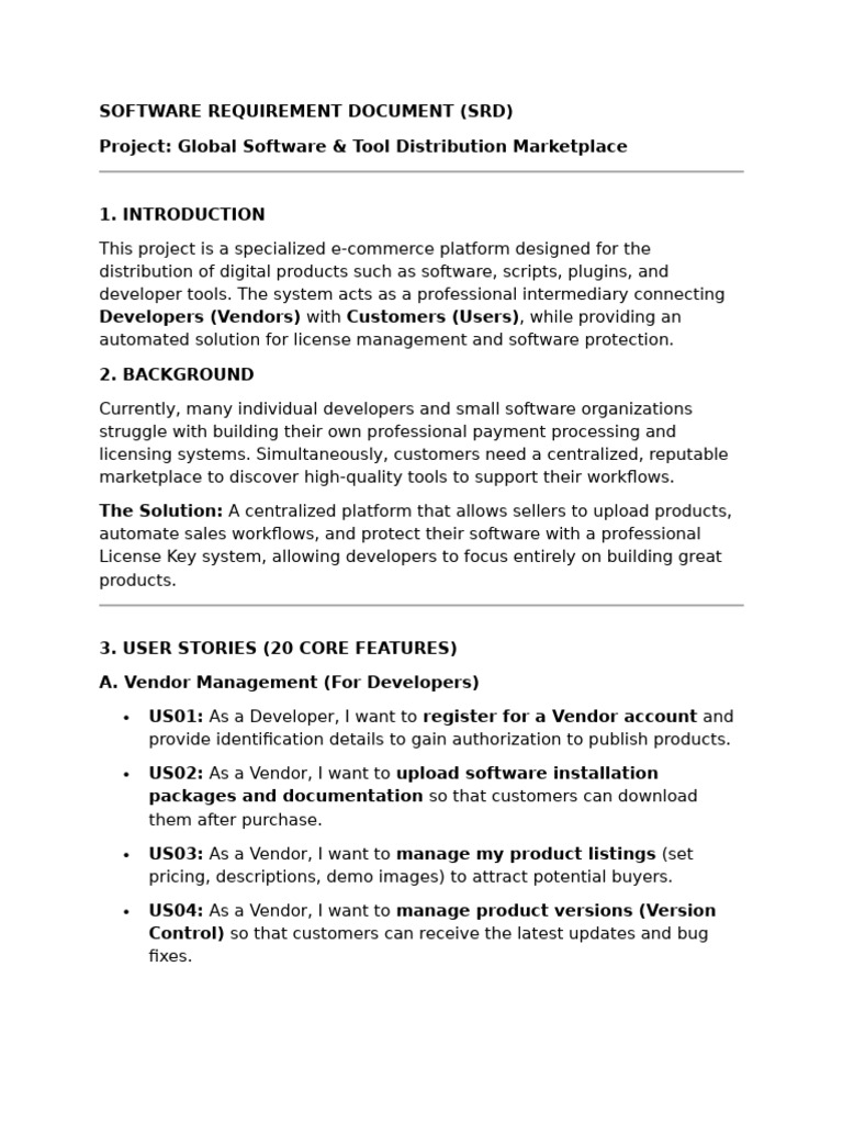 Software Distribution Marketplace SRD | PDF | Software | License