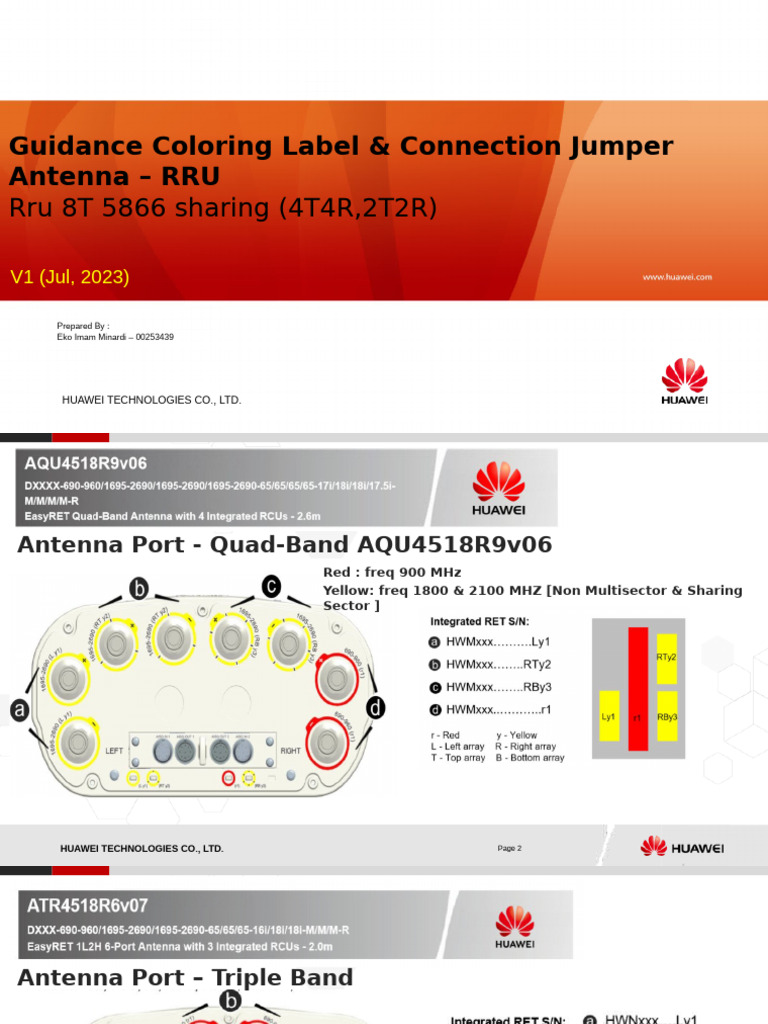 Huawei RRU Antenna Connection Guide | PDF | Wireless | Arm Architecture