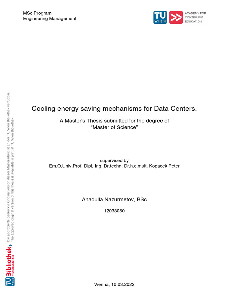 Cooling Energy Efficiency in Data Centers | PDF | Data Center | Air ...