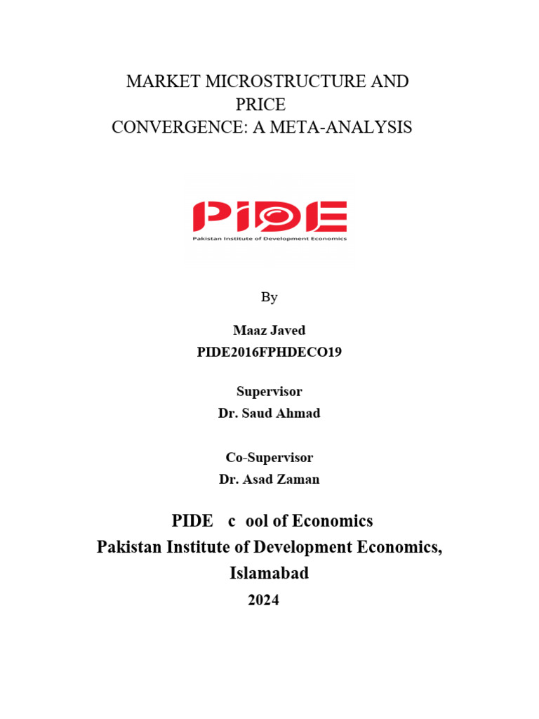 Market Microstructure & Price Convergence | PDF | Market (Economics ...