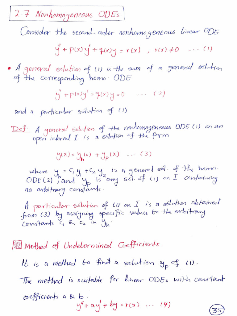 Understanding ODE Solutions and Methods | PDF