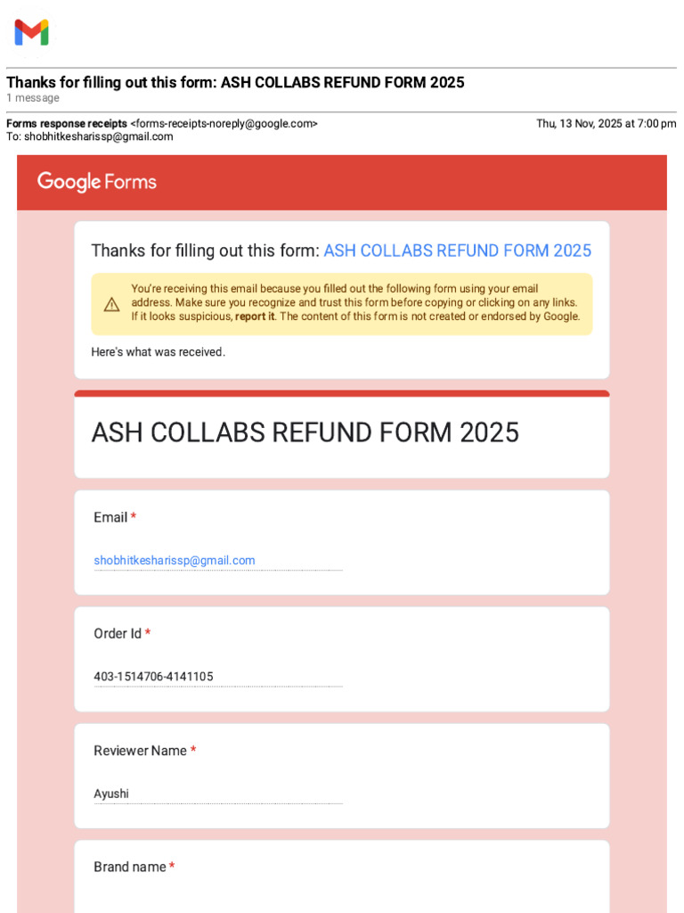 ASH COLLABS Refund Form 2025 | PDF