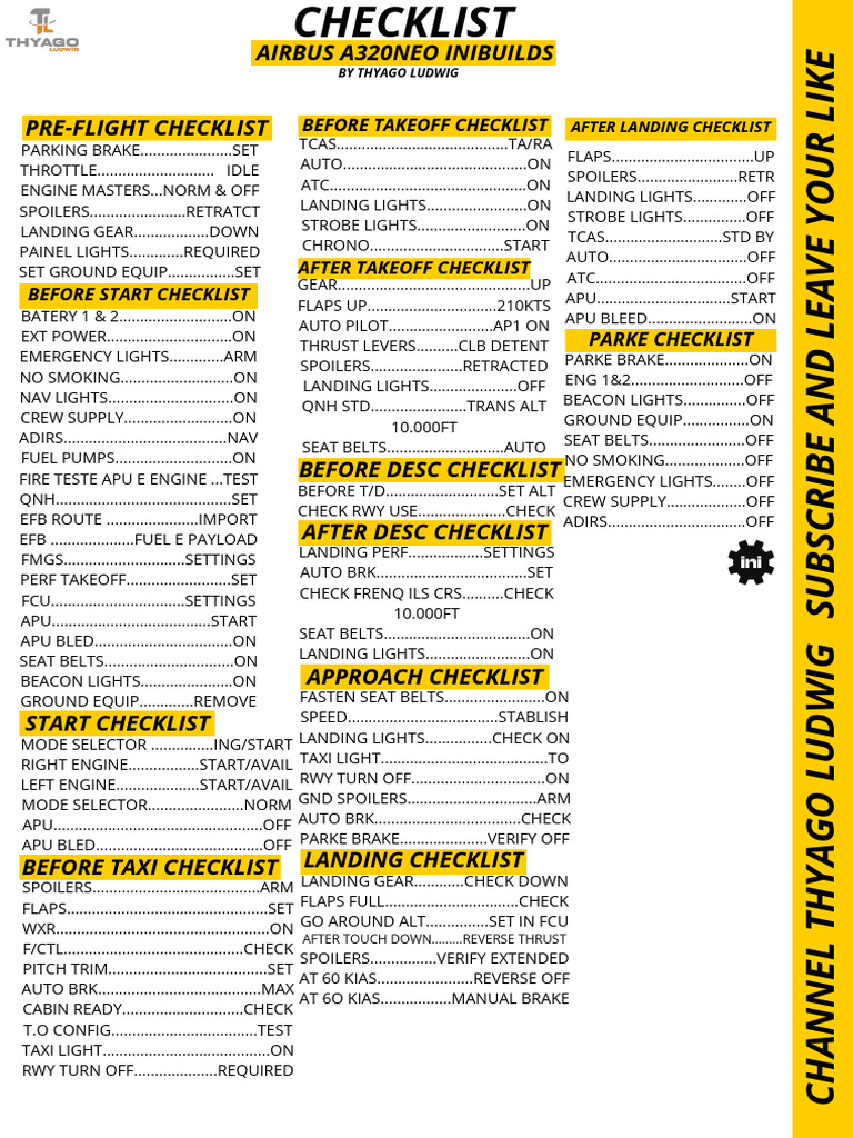 Airbus A320neo Flight Checklists | PDF | Transport Accidents And ...