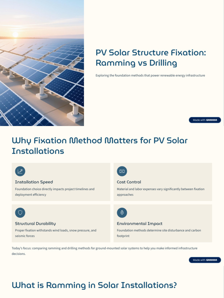Ramming vs Drilling for PV Solar Foundations | PDF