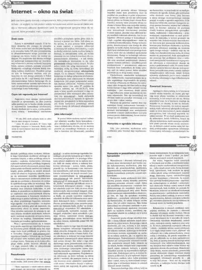 2003 - Internet - Okno Na Świat | PDF