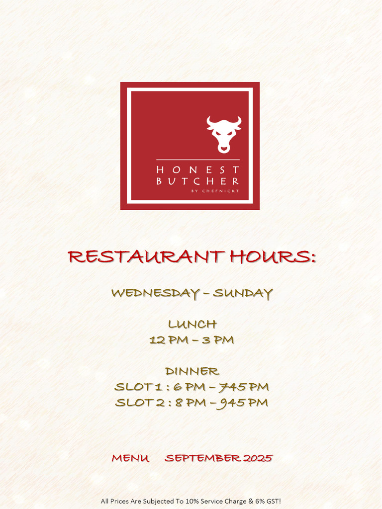 Restaurant Hours and Menu Details | PDF