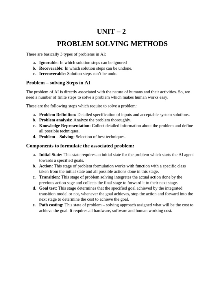 AI Problem Solving Methods Explained | PDF | Applied Mathematics ...